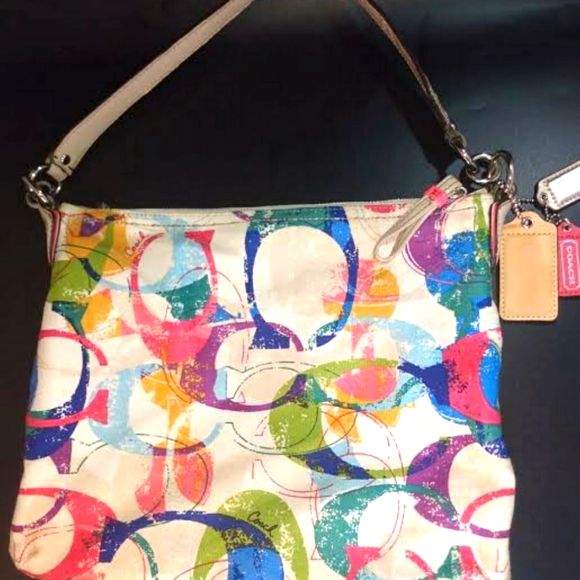 Vintage Coach Poppy Crossbody Multicolor Authentic Guaranteed - Picture 1 of 2